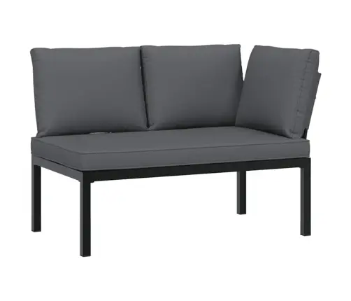 Dārza Dīvānu Ar Spilveniem, 3 Gab, Melni, Alumīnijs Vidaxl