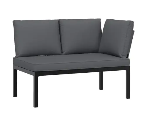 2-Osaline Aiadiivani Komplekt Patjadega, Must, Alumiinium