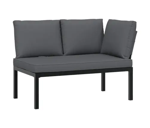 4-Osaline Aiadiivani Komplekt Patjadega, Must, Alumiinium