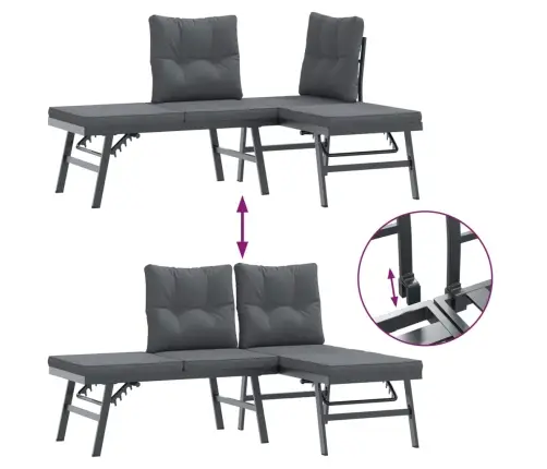 Dārza Soli Ar Spilveniem, 3 Gab., Melni, Pulverkrāsots Tērauds Vidaxl