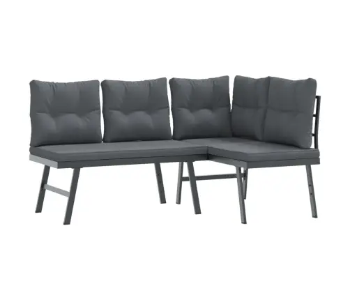 Dārza Soli Ar Spilveniem, 4 Gab., Melni, Pulverkrāsots Tērauds Vidaxl