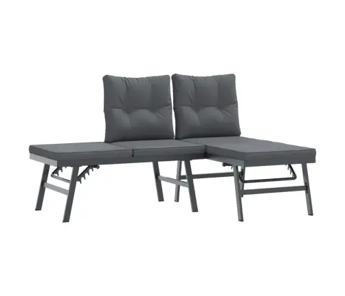 Dārza Soli Ar Spilveniem, 7 Gab., Melni, Pulverkrāsots Tērauds Vidaxl