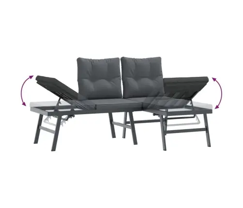 Dārza Soli Ar Spilveniem, 7 Gab., Melni, Pulverkrāsots Tērauds Vidaxl