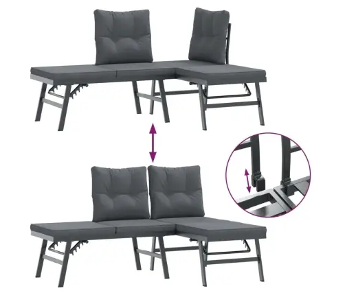 Dārza Soli Ar Spilveniem, 6 Gab., Melni, Pulverkrāsots Tērauds Vidaxl