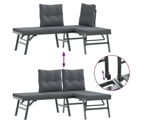 Dārza Soli Ar Spilveniem, 9 Gab., Melni, Pulverkrāsots Tērauds Vidaxl