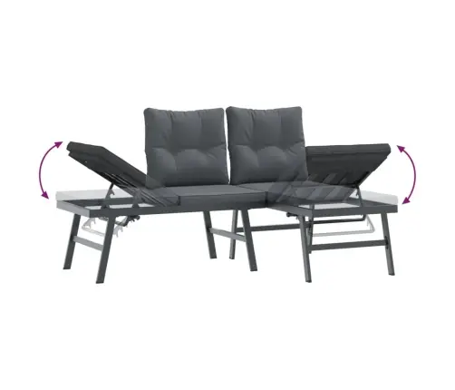 Dārza Soli Ar Spilveniem, 9 Gab., Melni, Pulverkrāsots Tērauds Vidaxl