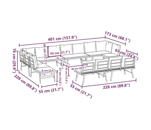 Dārza Soli Ar Spilveniem, 8 Gab., Melni, Pulverkrāsots Tērauds Vidaxl