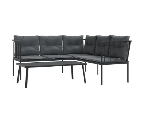 Aiadiivani Komplekt Koos Patjadega, Must, Teras Ja Tekstileen