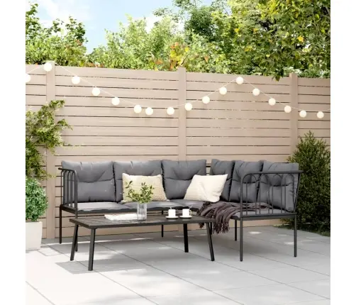 Aiadiivani Komplekt Koos Patjadega, Must, Teras Ja Tekstileen