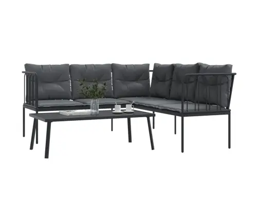 Aiadiivani Komplekt Koos Patjadega, Must, Teras Ja Tekstileen