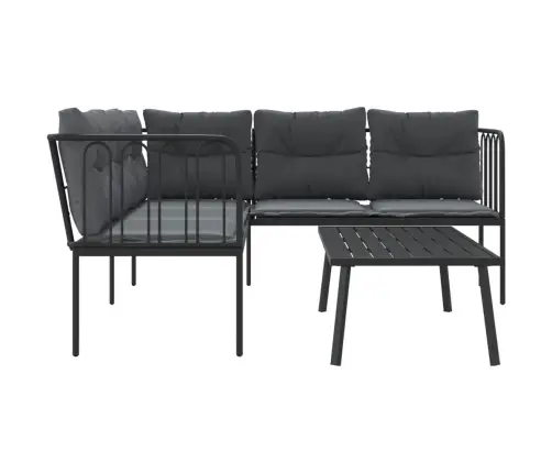 Aiadiivani Komplekt Koos Patjadega, Must, Teras Ja Tekstileen