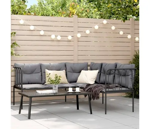 Aiadiivani Komplekt Koos Patjadega, Must, Teras Ja Tekstileen