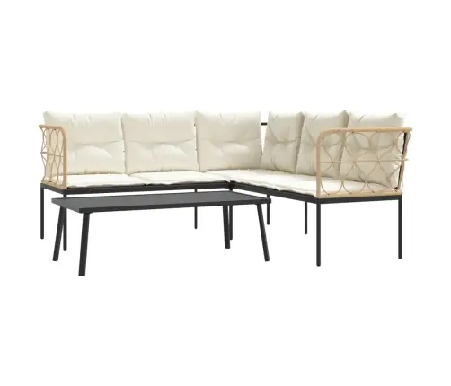 Sodo Komplektas Su Pagalvėlėmis, Juodas, Plienas/Tekstilenas