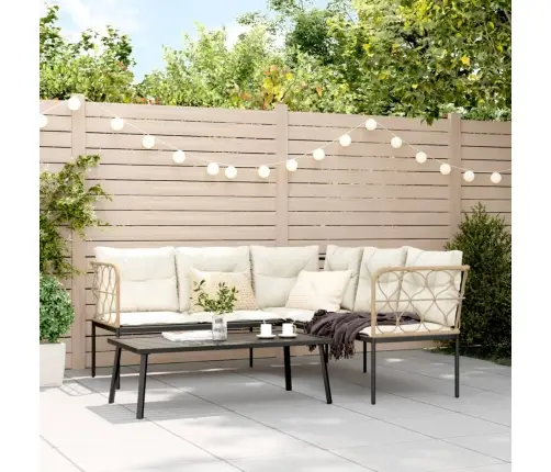 Sodo Komplektas Su Pagalvėlėmis, Juodas, Plienas/Tekstilenas