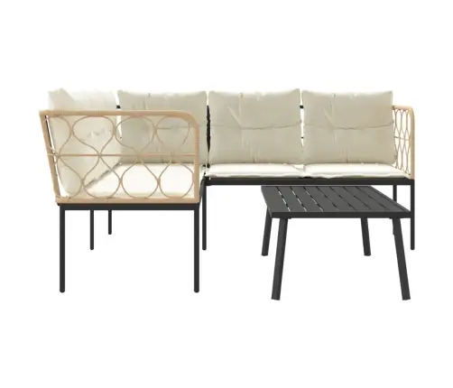 Sodo Komplektas Su Pagalvėlėmis, Juodas, Plienas/Tekstilenas