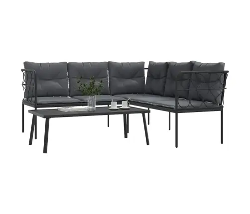 Aiadiivani Komplekt Koos Patjadega, Must, Teras Ja Tekstileen