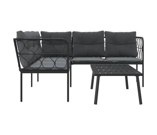 Aiadiivani Komplekt Koos Patjadega, Must, Teras Ja Tekstileen