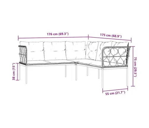 Aiadiivani Komplekt Koos Patjadega, Must, Teras Ja Tekstileen