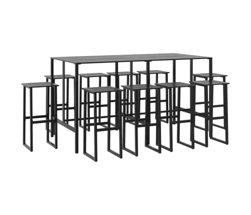 Sodo Baro Komplektas, 11 Dalių, Juodas, Pliena