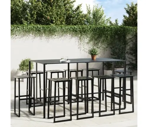 Sodo Baro Komplektas, 11 Dalių, Juodas, Pliena