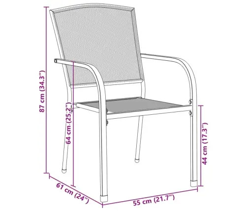 Galda Un Krēslu Komplekts, 3 Gab., Antracītpelēks, Tērauds Vidaxl