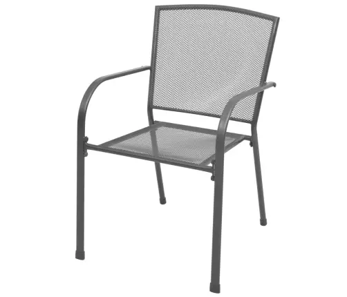 Galda Un Krēslu Komplekts, 3 Gab., Antracītpelēks, Tērauds Vidaxl