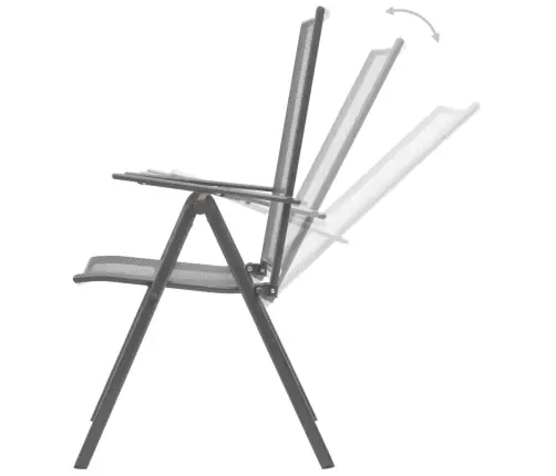 Atlošiamų Sodo Kėdžių Komplektas, 3Vnt., Antracito, Plienas