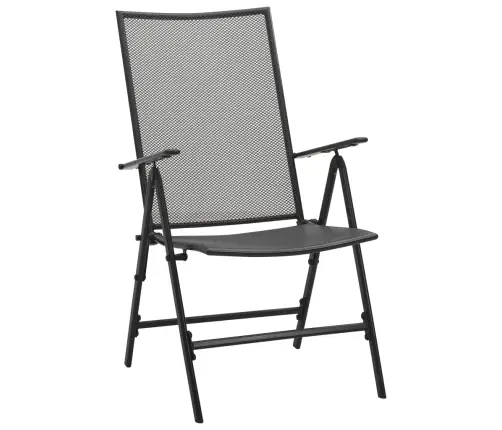 Atgāžami Dārza Krēslu Komplekts, 5Gab., Antracītpelēks, Tērauds Vidaxl