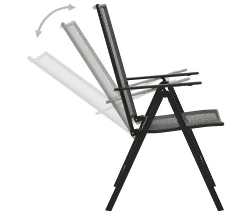 Atgāžami Dārza Krēslu Komplekts, 5Gab., Antracītpelēks, Tērauds Vidaxl