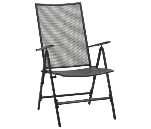 Atlošiamų Sodo Kėdžių Komplektas, 7Vnt., Antracito, Plienas