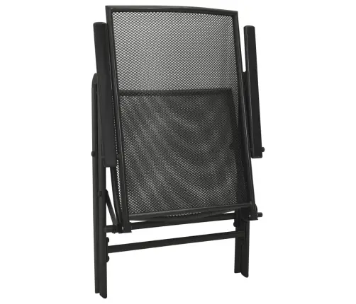 Atlošiamų Sodo Kėdžių Komplektas, 7Vnt., Antracito, Plienas