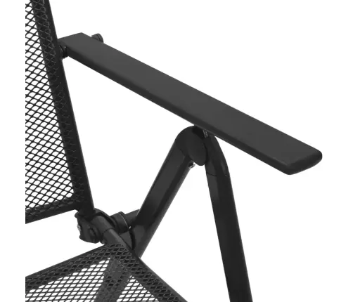 Atlošiamų Sodo Kėdžių Komplektas, 7Vnt., Antracito, Plienas