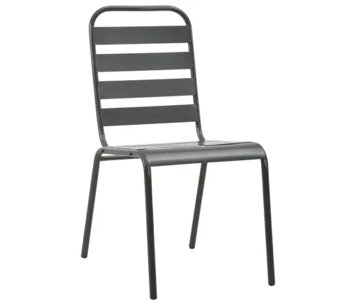 Galda Un Krēslu Komplekts, 3 Gab., Antracītpelēks, Tērauds Vidaxl