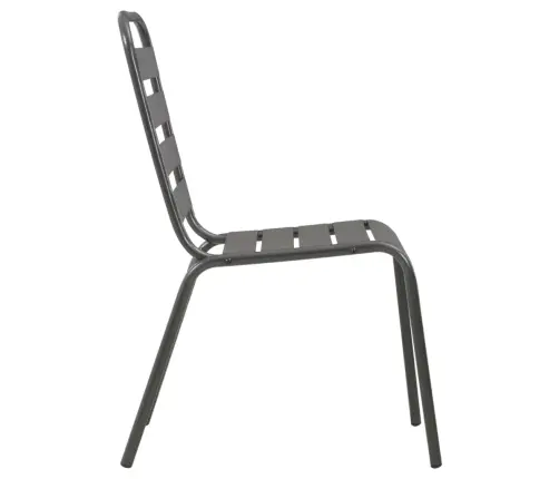 Galda Un Krēslu Komplekts, 3 Gab., Antracītpelēks, Tērauds Vidaxl