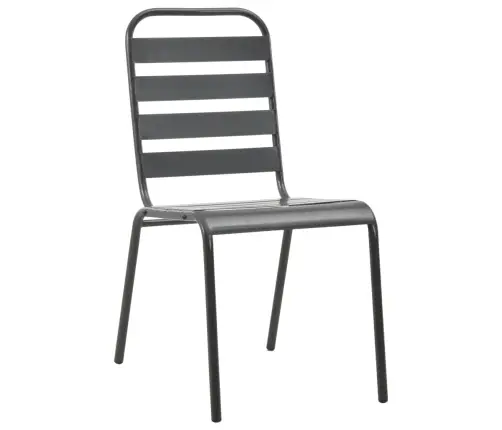 Galda Un Krēslu Komplekts, 5 Gab., Antracītpelēks, Tērauds Vidaxl