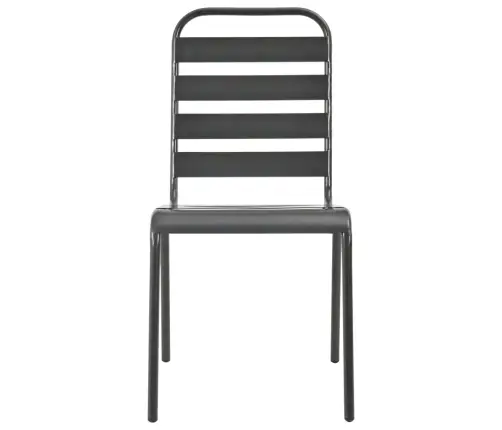 Galda Un Krēslu Komplekts, 5 Gab., Antracītpelēks, Tērauds Vidaxl