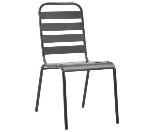 Galda Un Krēslu Komplekts, 5 Gab., Antracītpelēks, Tērauds Vidaxl