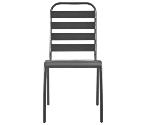 Galda Un Krēslu Komplekts, 5 Gab., Antracītpelēks, Tērauds Vidaxl