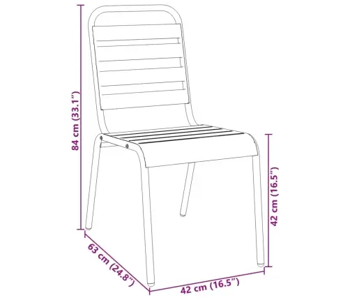 Galda Un Krēslu Komplekts, 7 Gab., Antracītpelēks, Tērauds Vidaxl