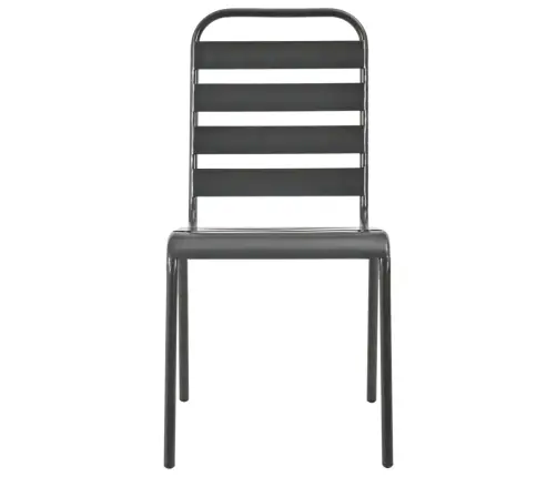 Galda Un Krēslu Komplekts, 7 Gab., Antracītpelēks, Tērauds Vidaxl