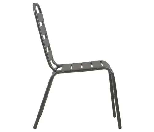 Galda Un Krēslu Komplekts, 7 Gab., Antracītpelēks, Tērauds Vidaxl