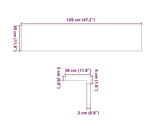 Trepiastmed 2 Tk, 120X30X2 cm Töötlemata Tammepuit