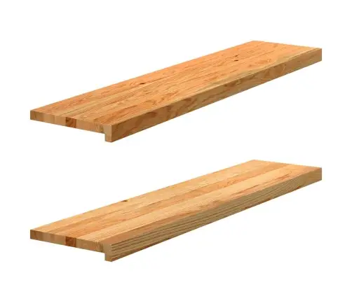 Kāpņu Paklāji, 2 Gab., Gaiši Brūna, 110X25X2Cm, Ozola Masīvkoks Vidaxl