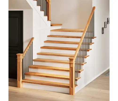 Kāpņu Paklāji, 2 Gab., Gaiši Brūna, 110X25X2Cm, Ozola Masīvkoks Vidaxl