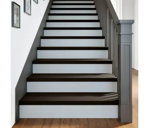 Kāpņu Paklāji, 2Gab., Tumši Brūna, 90X30X2Cm, Ozola Masīvkoks Vidaxl