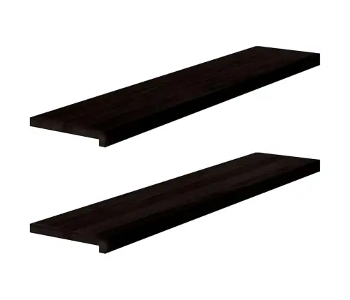 Kāpņu Paklāji, 2Gab., Tumši Brūna, 120X30X2Cm, Ozola Masīvkoks Vidaxl