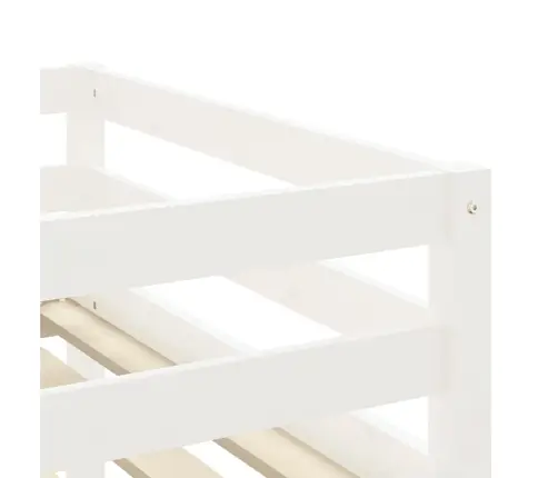 Laste Kõrge Voodi Tunneliga, Valge/Must, 90X190 cm Männipuit