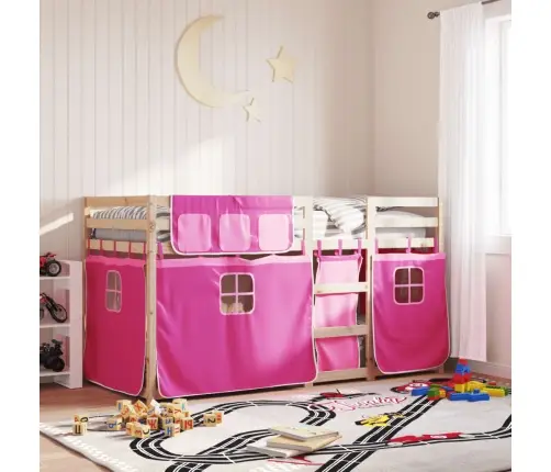 Narivoodi Kardinatega, Roosa, 90X200 cm Männipuit