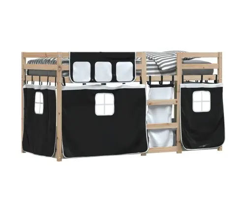 Narivoodi Kardinatega, Valge/Must, 80X200 cm Männipuit