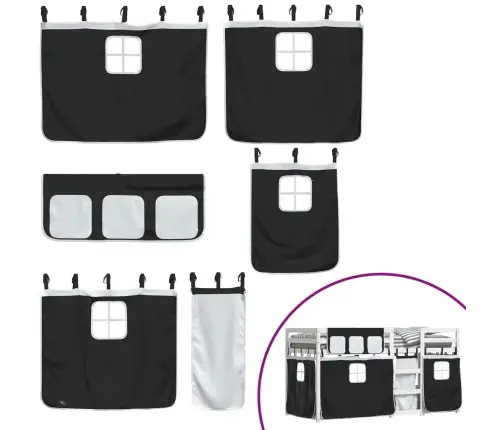 Narivoodi Kardinatega, Valge/Must, 75X190 cm Männipuit